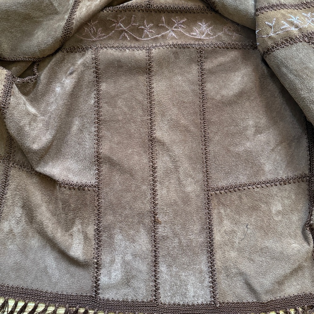 Brown Fringe Button-Front Jacket - image 10